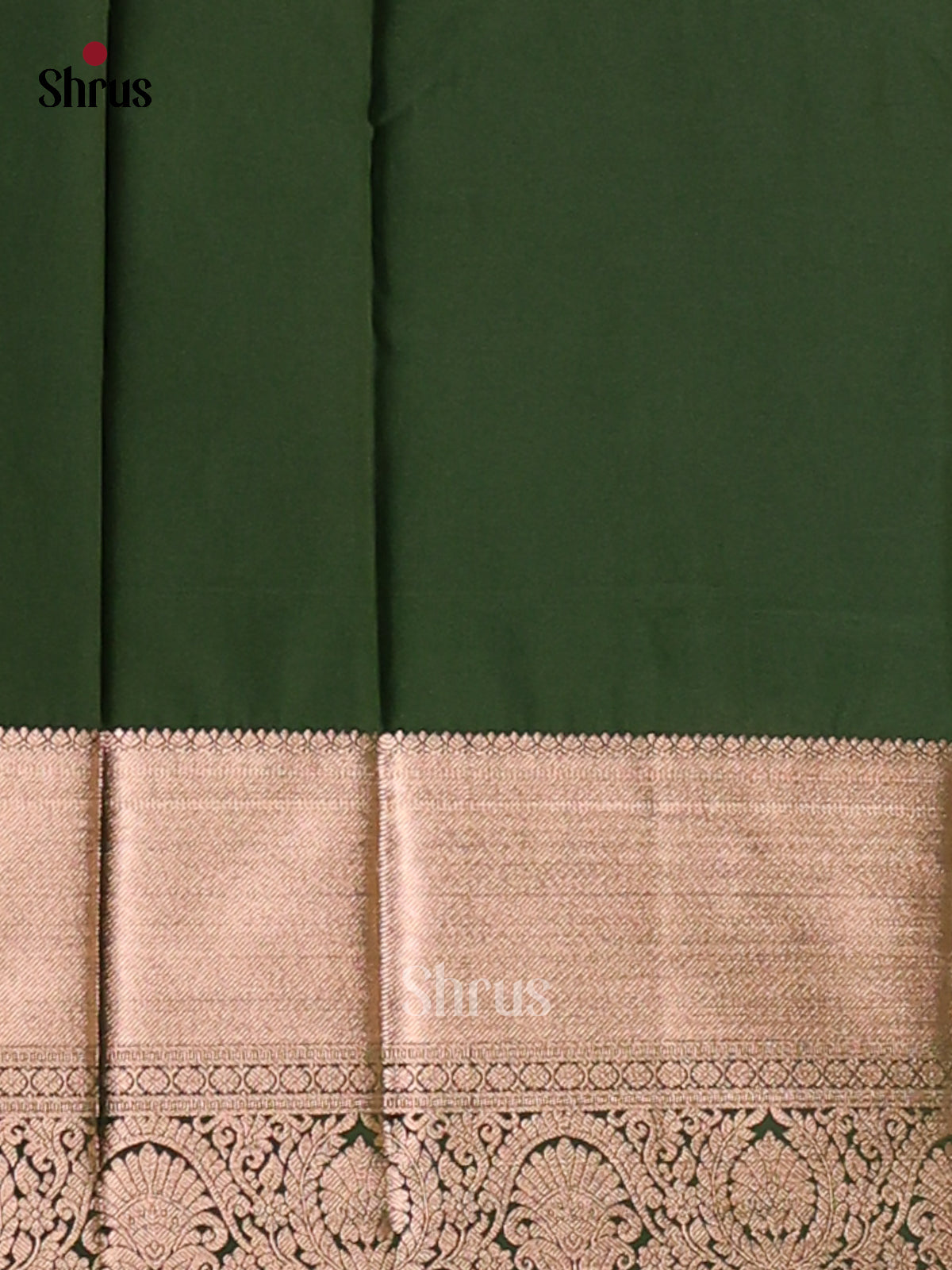 Dusty Brown with Green- Semi Kanchipuram Saree - Shop on Shrus.com