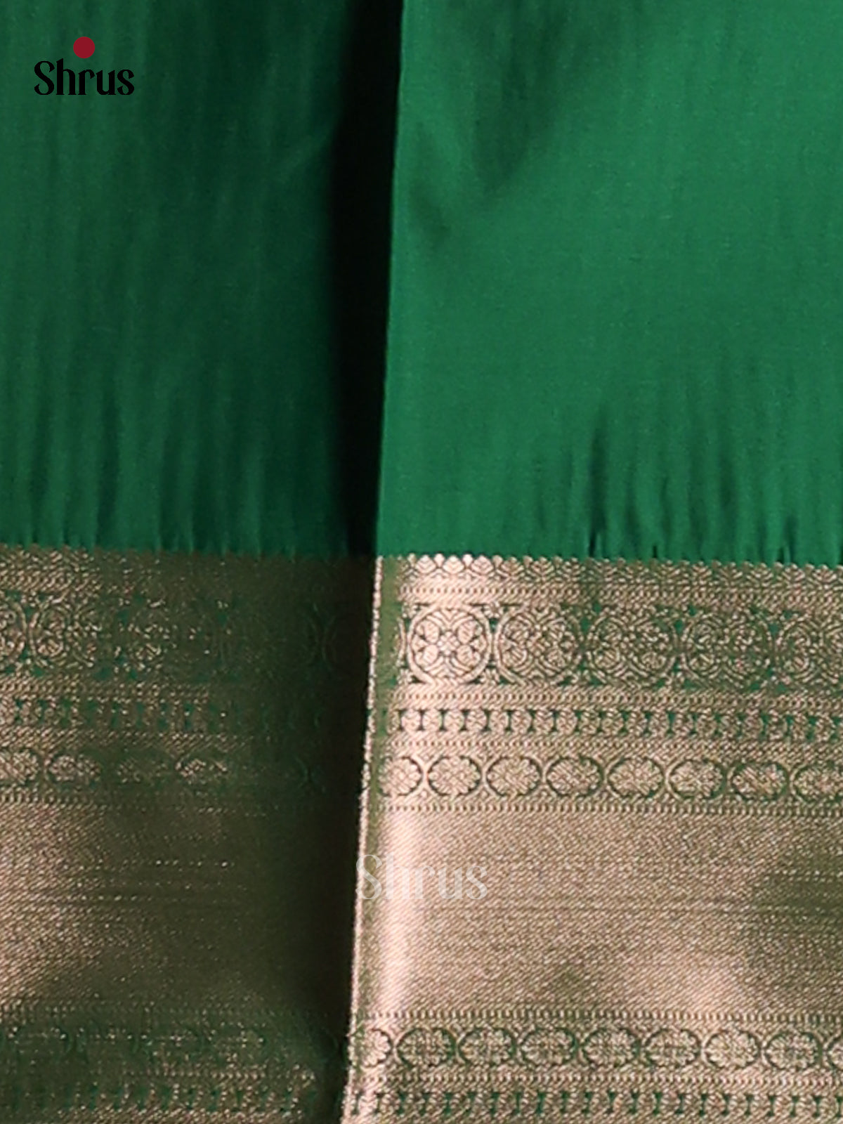 Red with Green- Semi Kanchipuram Saree - Shop on Shrus.com