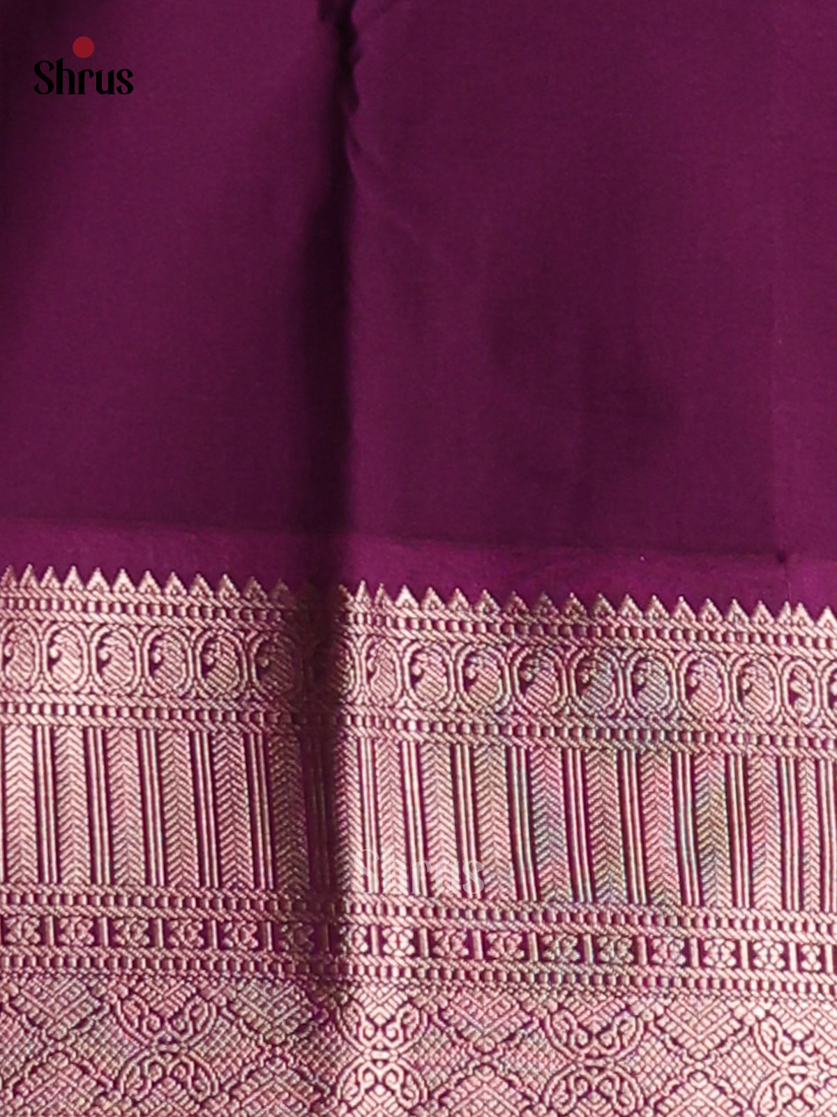 Green with Purple- Semi Kanchipuram Saree - Shop on Shrus.com