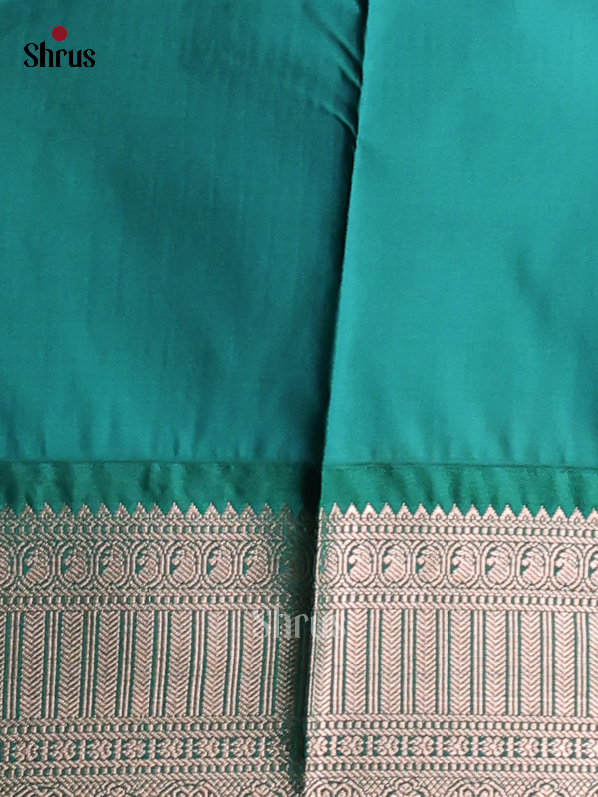 Grey with Green- Semi Kanchipuram Saree - Shop on Shrus.com