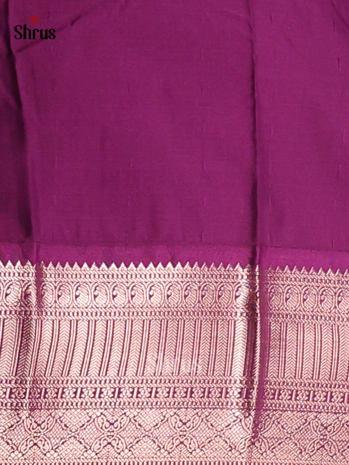 Brown with Violet- Semi Kanchipuram Saree - Shop on Shrus.com