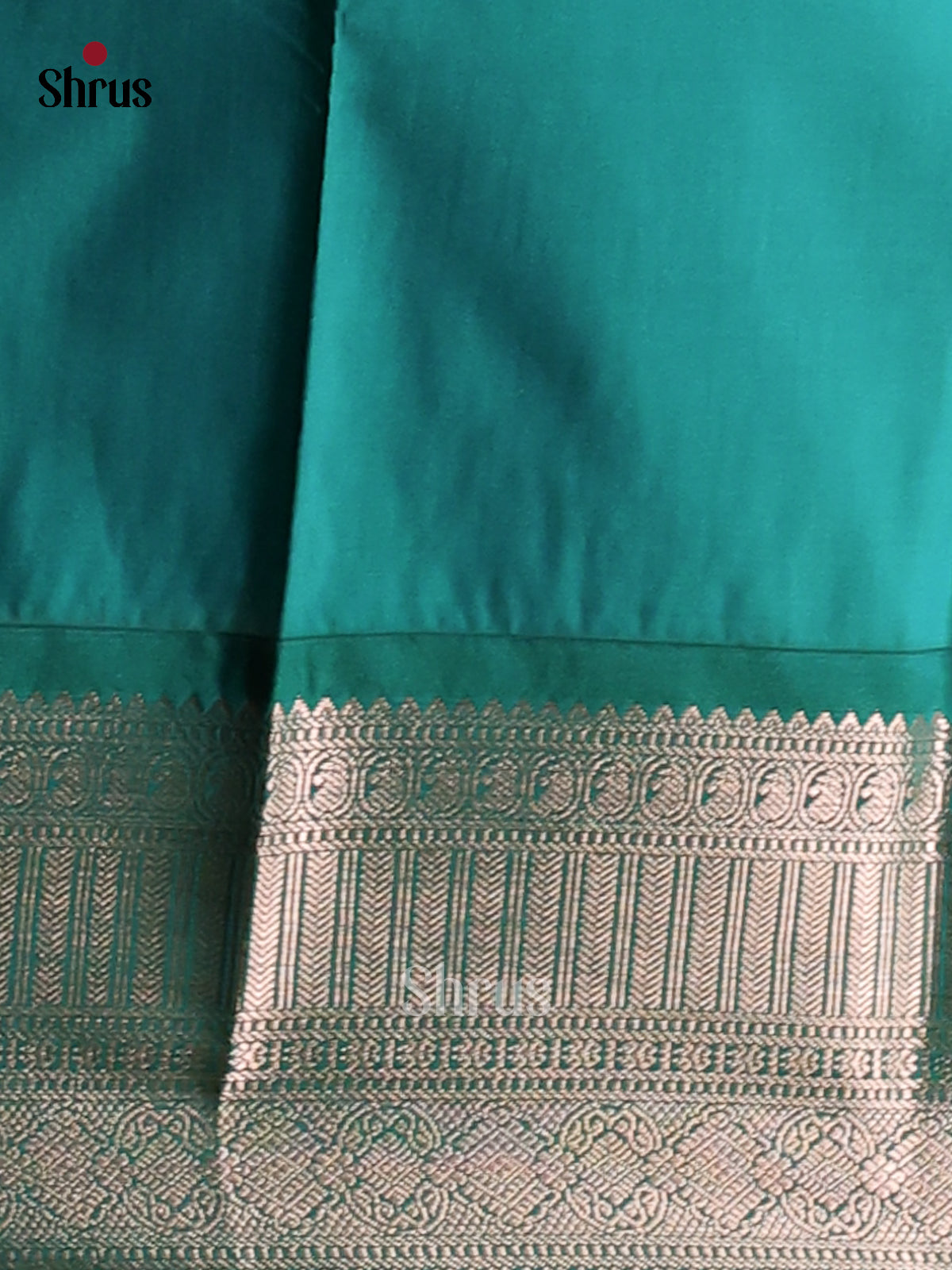 Chutney Green with green- Semi Kanchipuram Saree - Shop on Shrus.com
