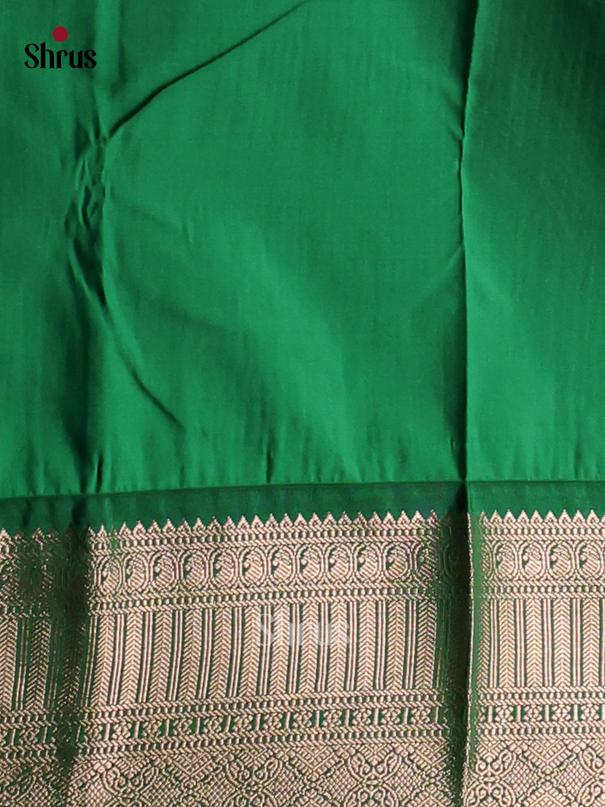 Brown with Green - Semi Kanchipuram Saree - Shop on Shrus.com