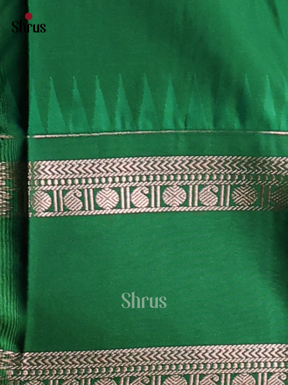 Pink with Green- Semi Kanchipuram Saree - Shop on Shrus.com