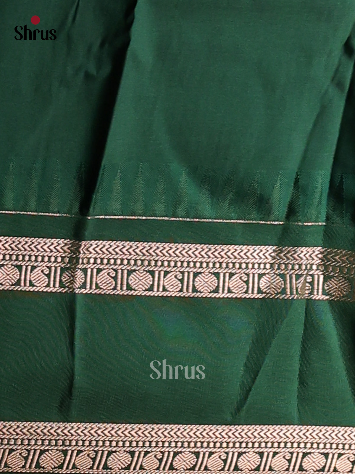 Yellow with Green - Semi Kanchipuram Saree - Shop on Shrus.com