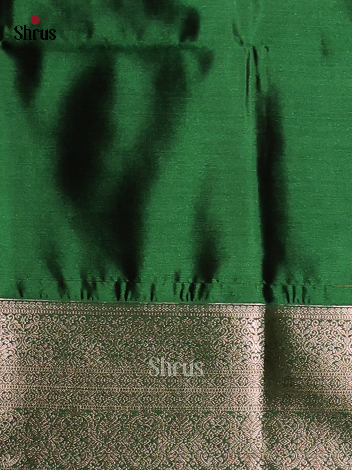 Rust & Green - Semi Softsilk Saree - Shop on Shrus.com