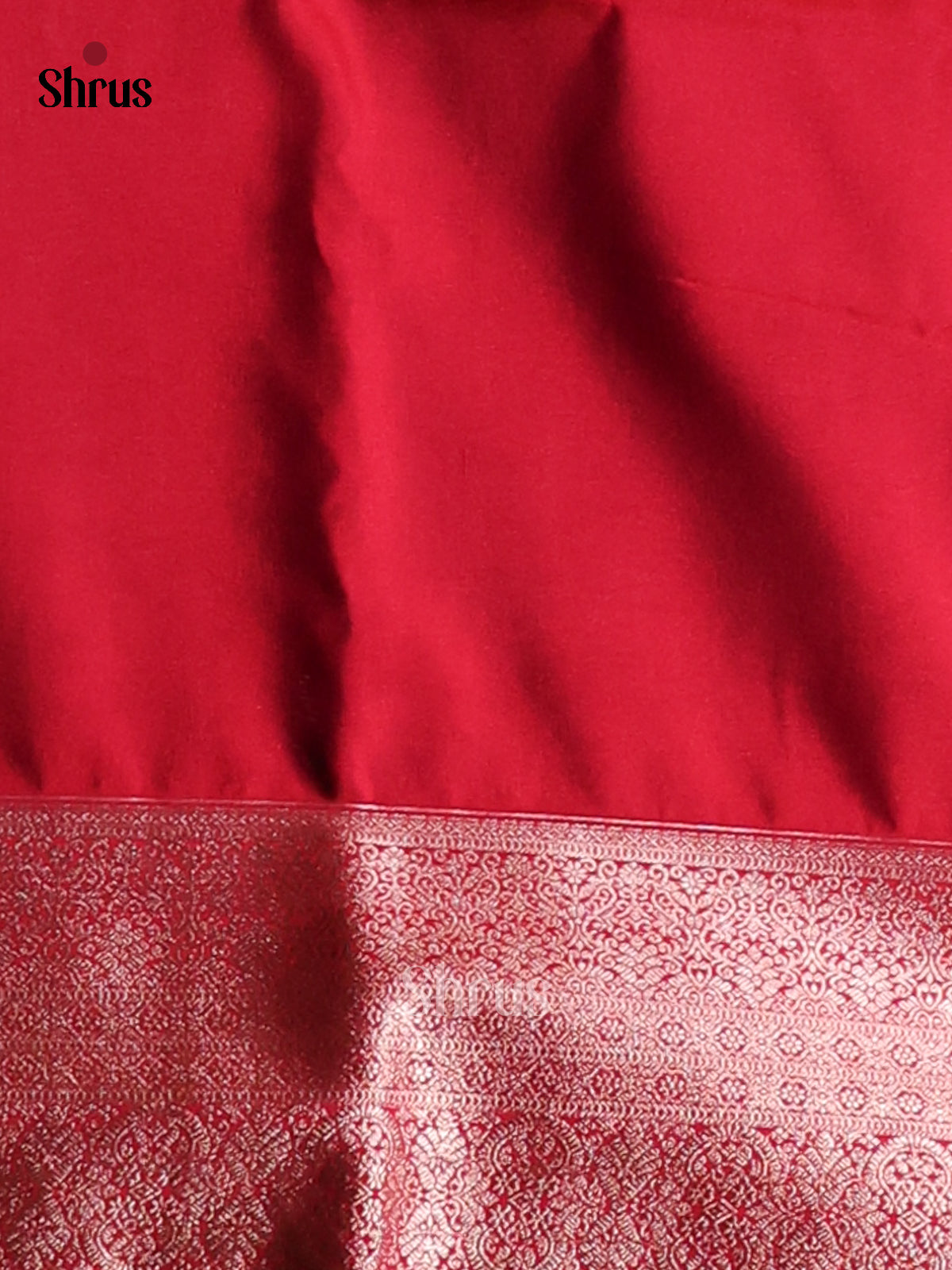 Blue & Red- Semi Softsilk Saree - Shop on Shrus.com