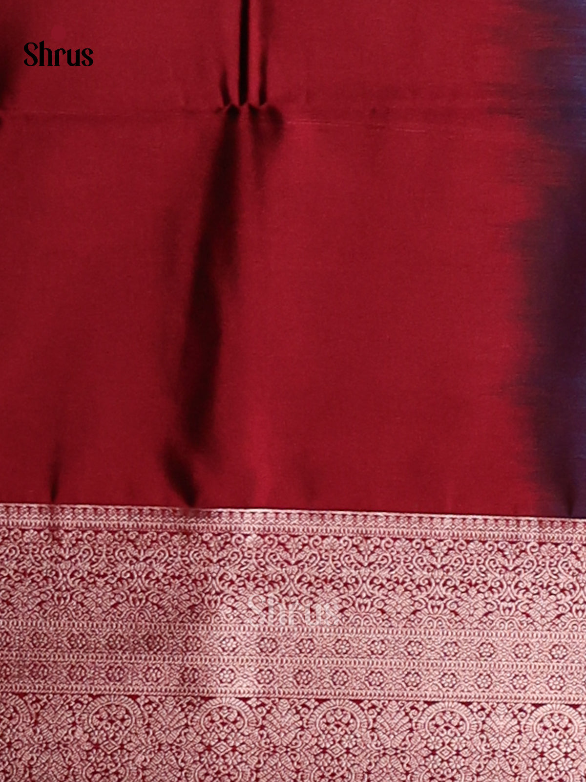 Peacock Blue & Maroon- Semi Softsilk Saree - Shop on Shrus.com