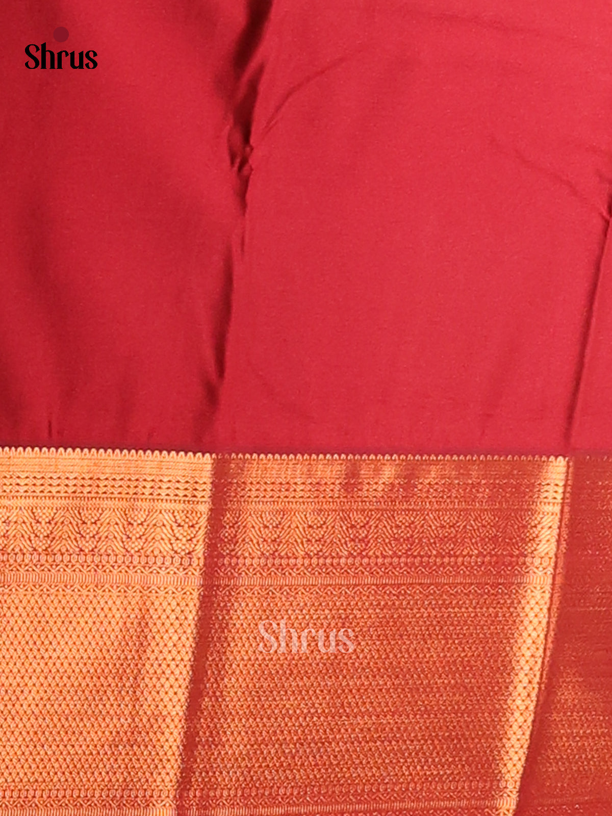 Green with Maroon - Semi Kanchipuram Saree - Shop on Shrus.com