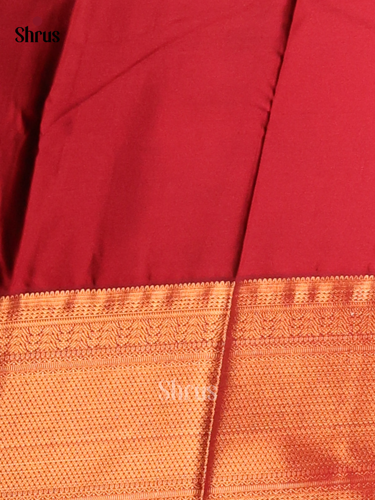 Green with Maroon - Semi Kanchipuram Saree - Shop on Shrus.com