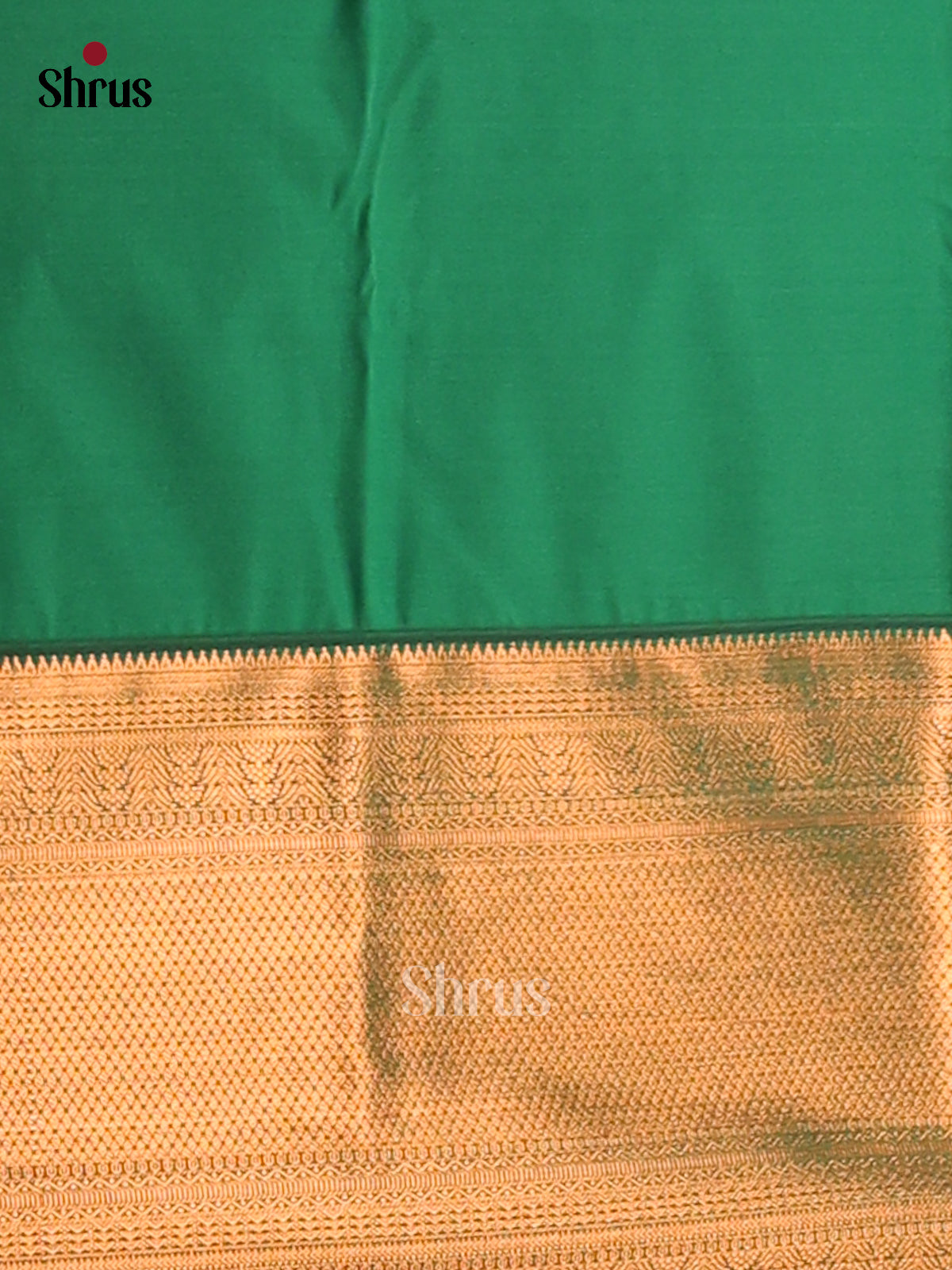 Dusty Brown with Green - Semi Kanchipuram Saree - Shop on Shrus.com