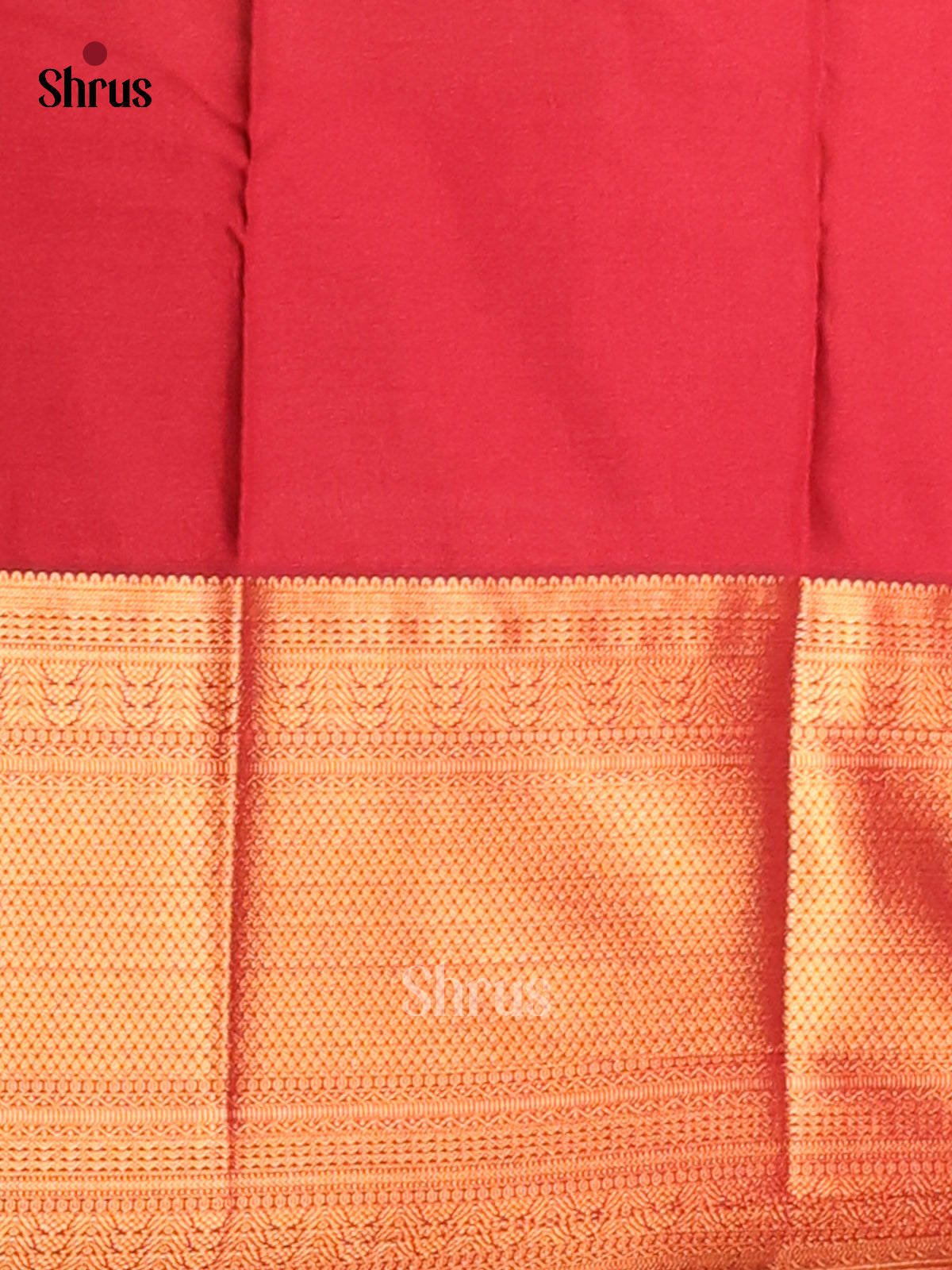 Mustard with Maroon- Semi Kanchipuram Saree - Shop on Shrus.com
