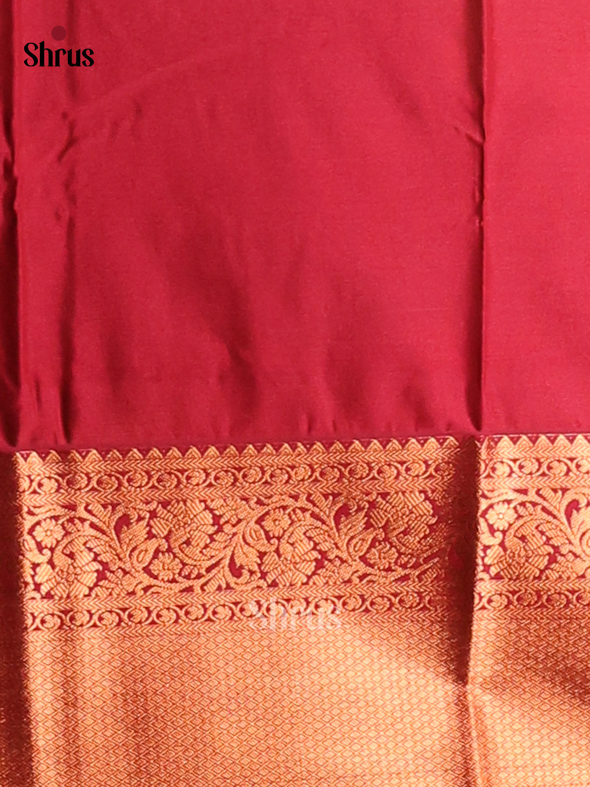 Green with Maroon- Semi Kanchipuram Saree - Shop on Shrus.com