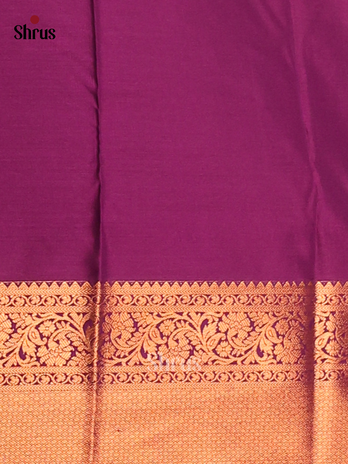 Green with Purple - Semi Kanchipuram Saree - Shop on Shrus.com