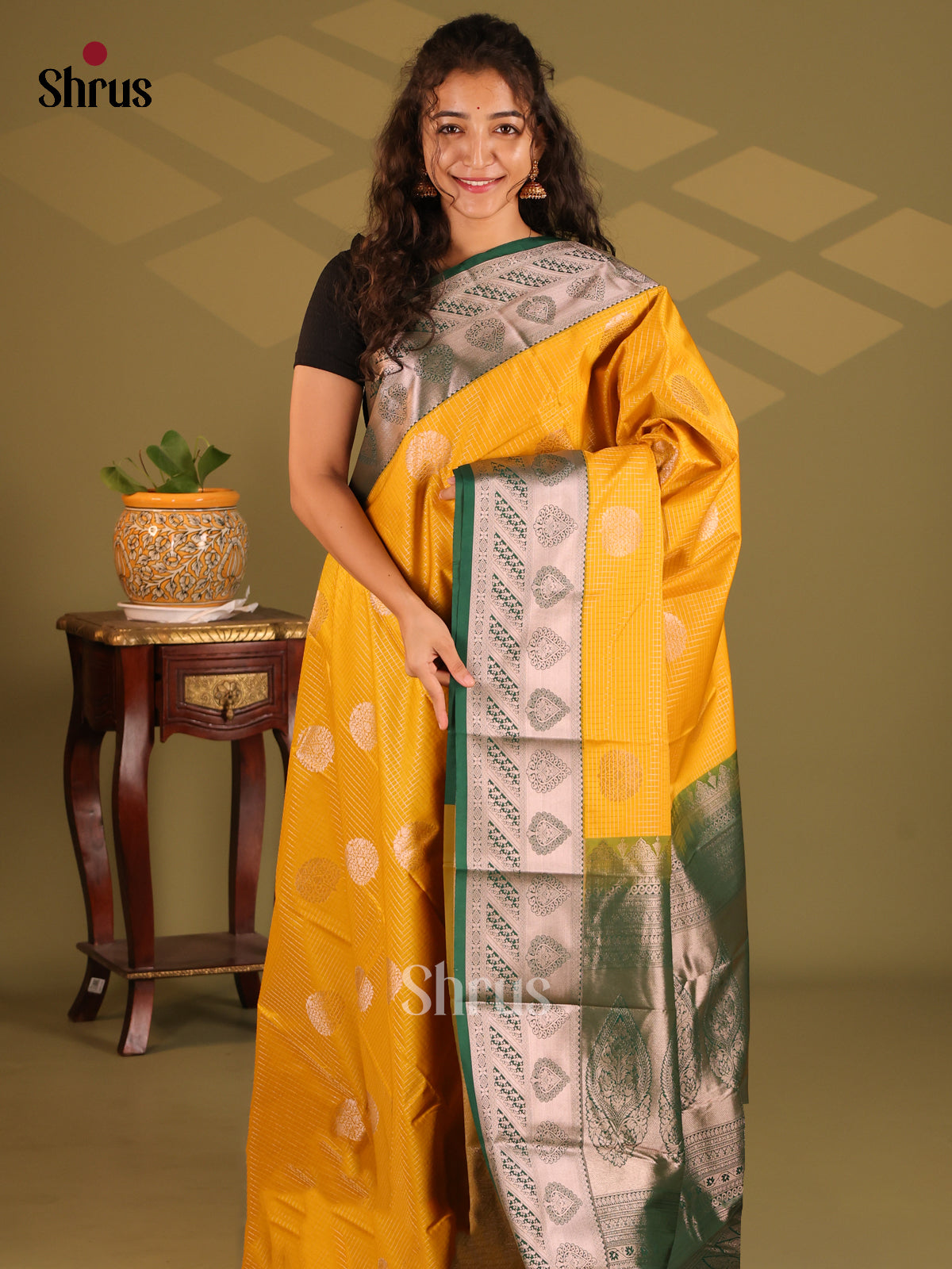 Light Yellow Semi Kathan Saree