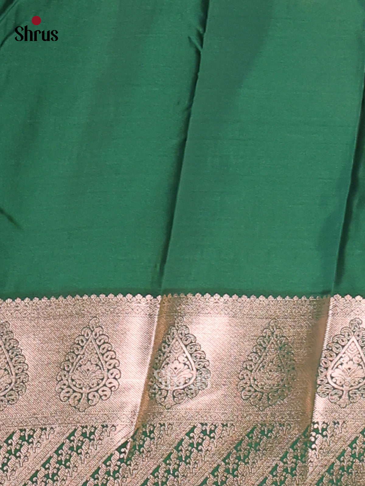 Yellow with Green- Semi Kanchipuram Saree - Shop on Shrus.com