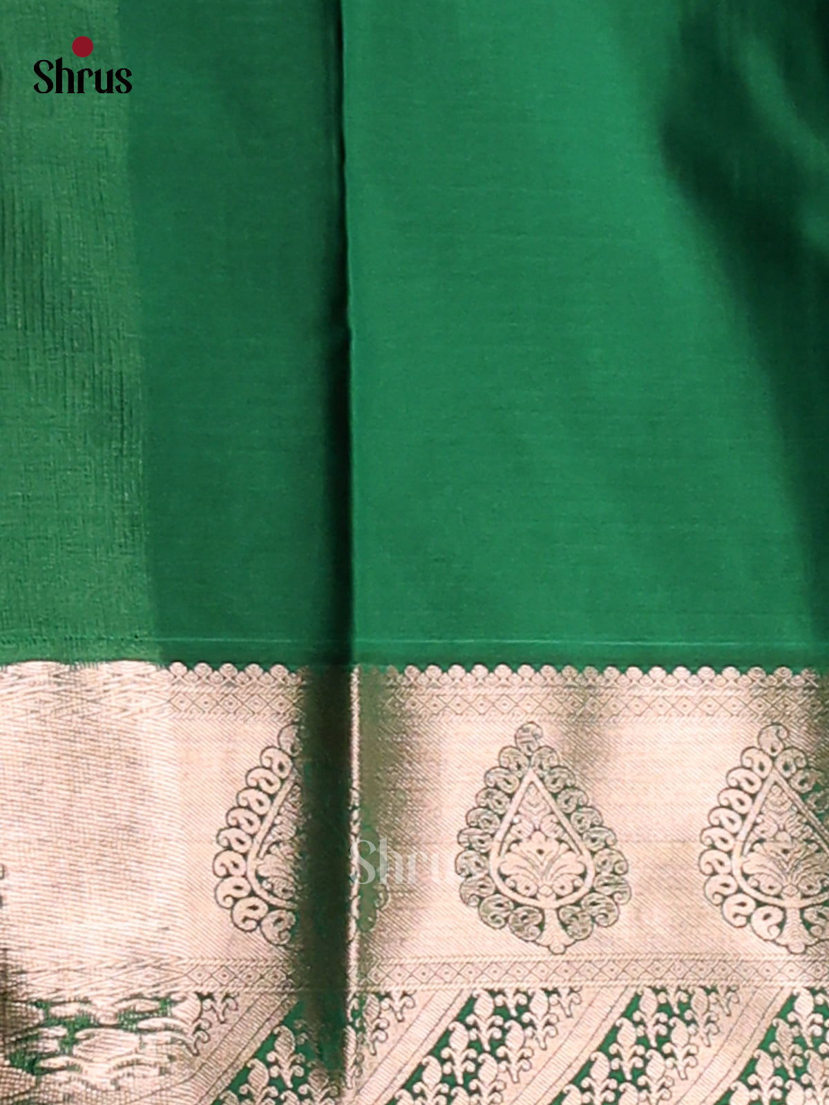 Mustard with Green- Semi Kanchipuram Saree - Shop on Shrus.com