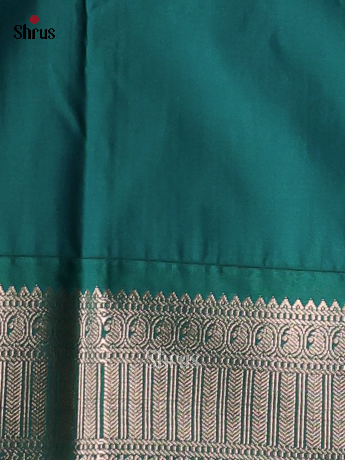 Peach & Green- Semi Kanchipuram Saree - Shop on Shrus.com
