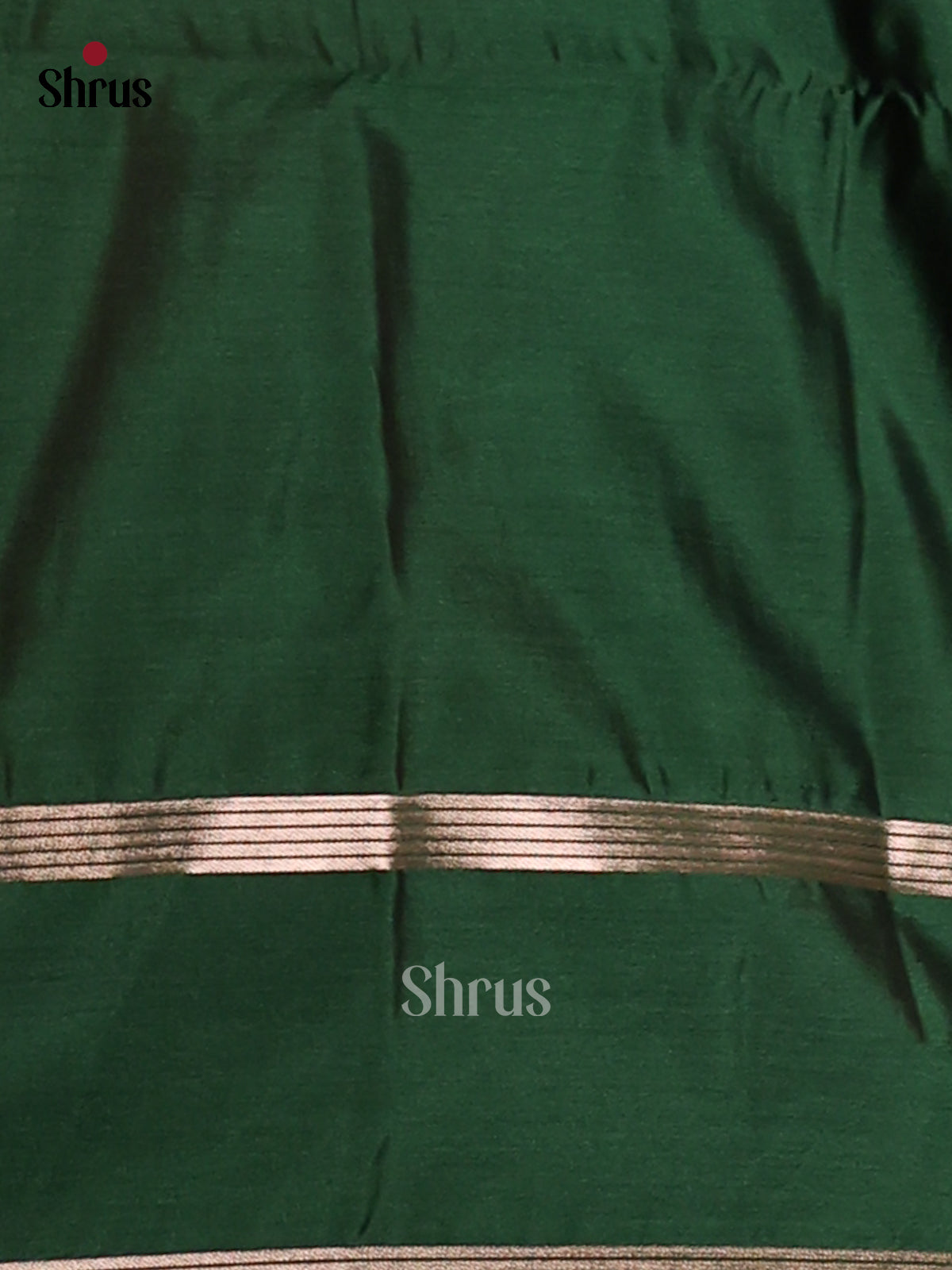 Rust & Green - Semi Softsilk Saree - Shop on Shrus.com