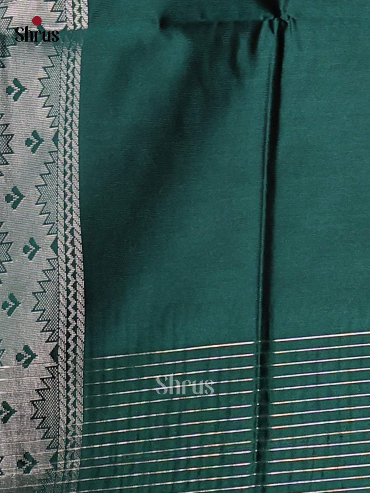 Maroon & Green - Semi Softsilk Saree - Shop on Shrus.com