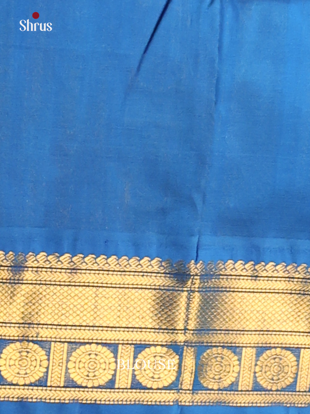 Radiant Orange Silk Cotton Saree with plain body & Blue zari border - Shop on Shrus.com