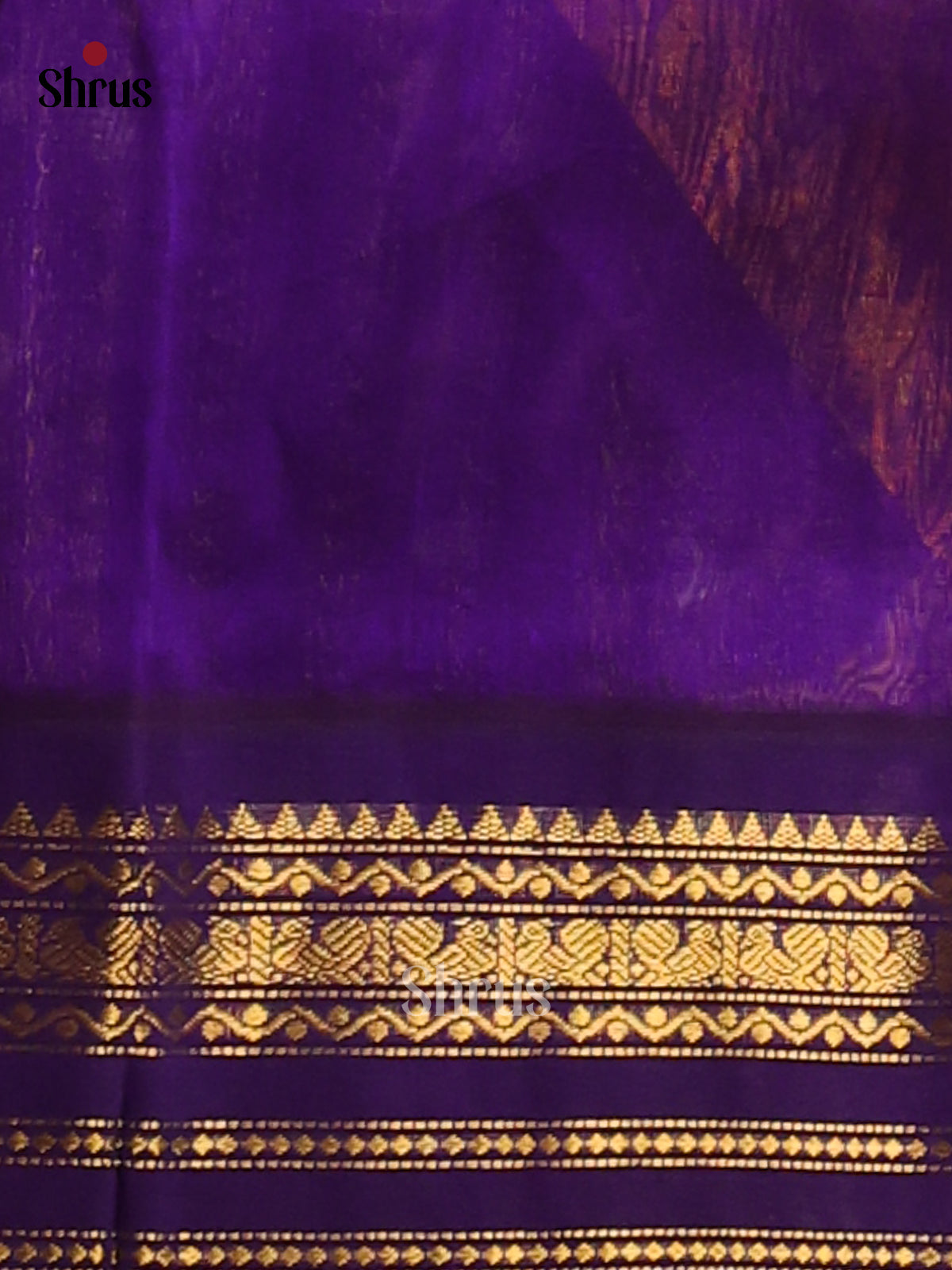 Glorious Yellow Silk Cotton Saree with contrast violet zari border - Shop on Shrus.com