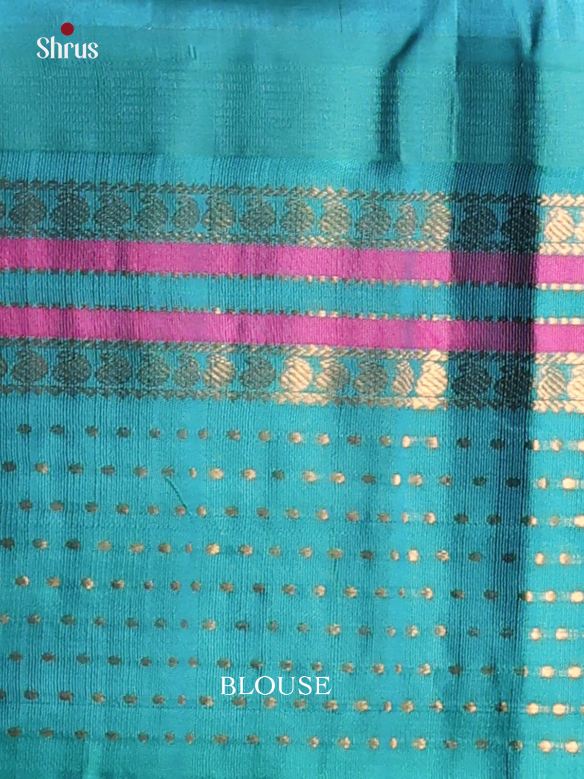 Vivacious Violet Silk Cotton Saree with zari checks, buttas , teal brocade pallu - Shop on Shrus.com