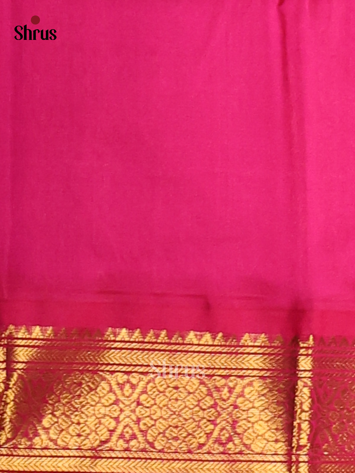 Charming Violet Silk Cotton Saree with kattam pattern & pink zari border - Shop on Shrus.com