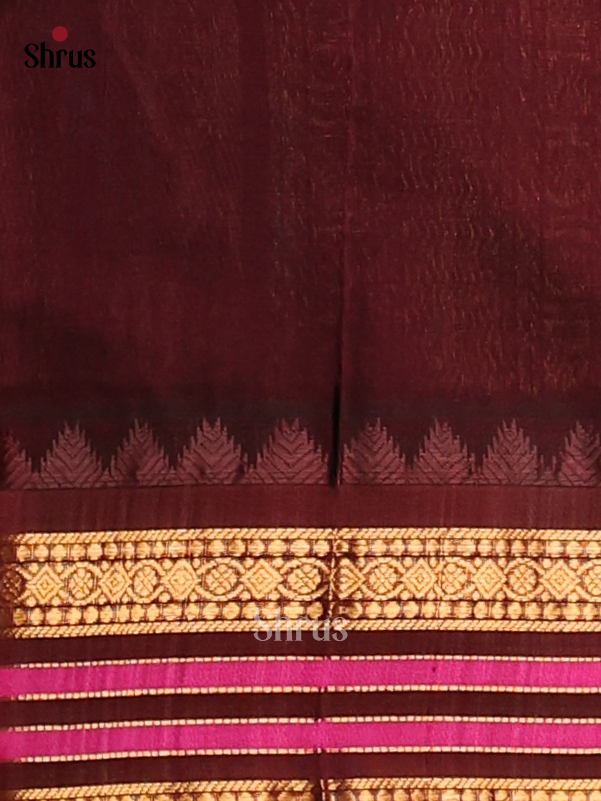 Serene Teal Silk Cotton Saree with checks & brown zari border -1
