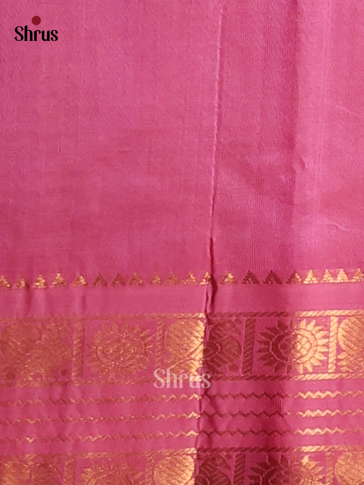 Vivacious Pista Green Silk Cotton Saree with podi kattam & pink zari brocade pallu - Shop on Shrus.com