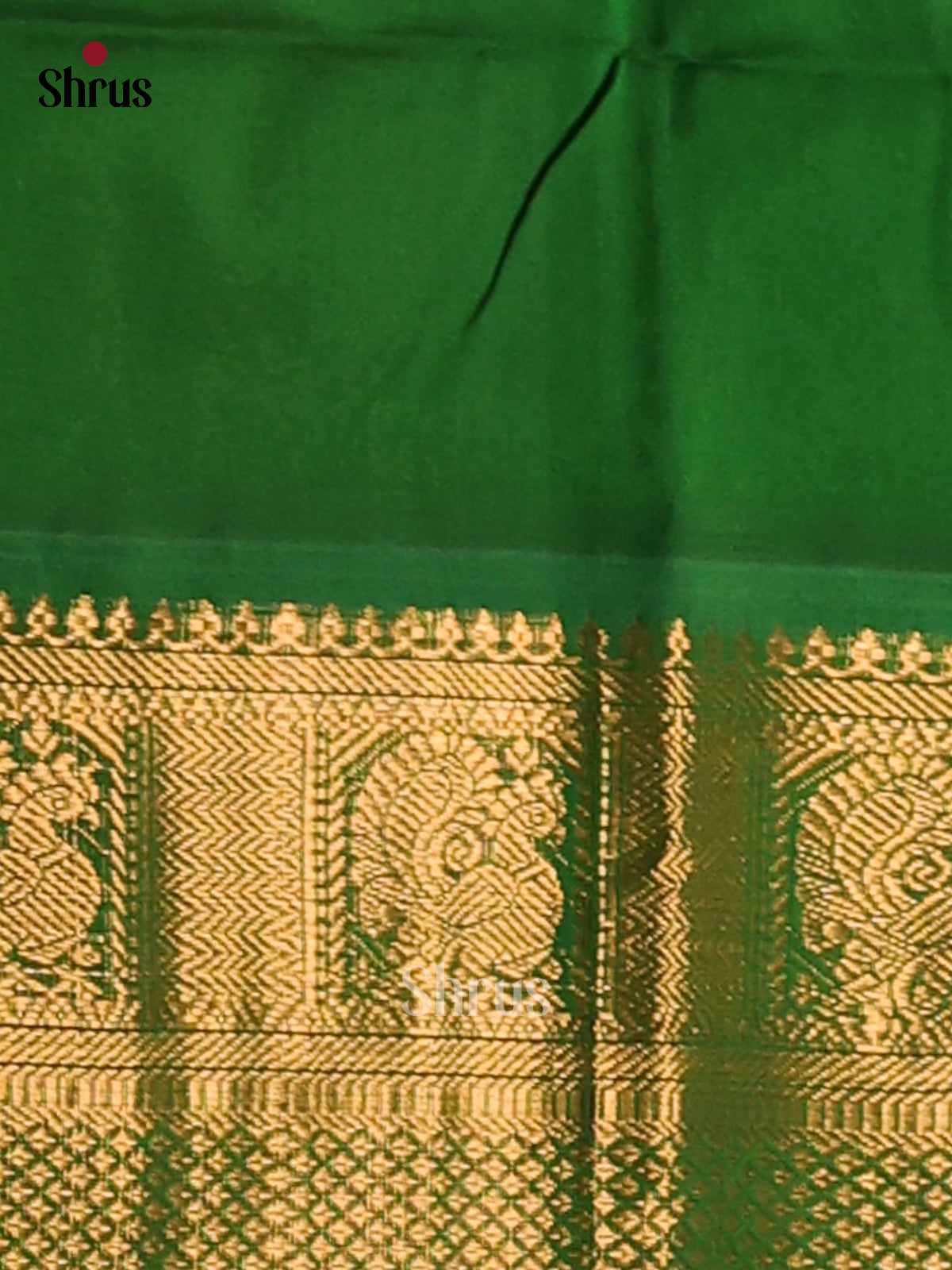 Sleek Pink Silk Cotton Saree with gold zari peacock buttas , green zari border - Shop on Shrus.com