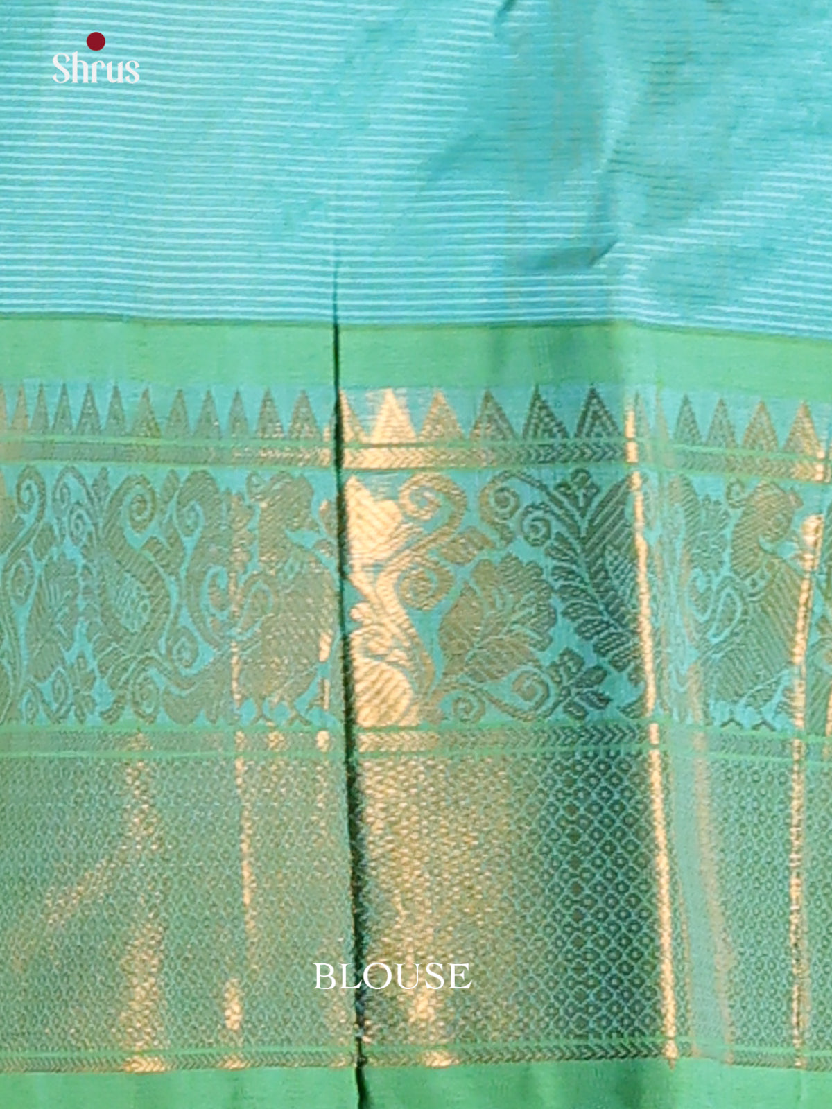 Charming Cream Silk Cotton Saree with contrast teal green border with peacock floral vines - Shop on Shrus.com