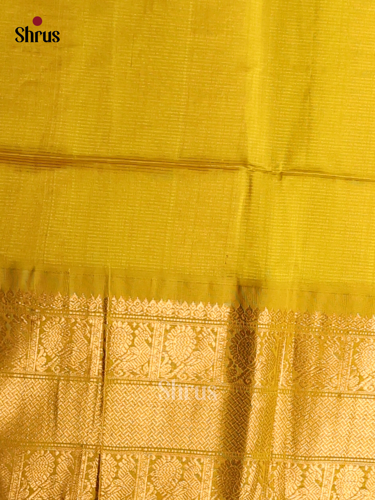 Red Silk Cotton Saree with Yellow Zari Border & Pallu - Shop on Shrus.com