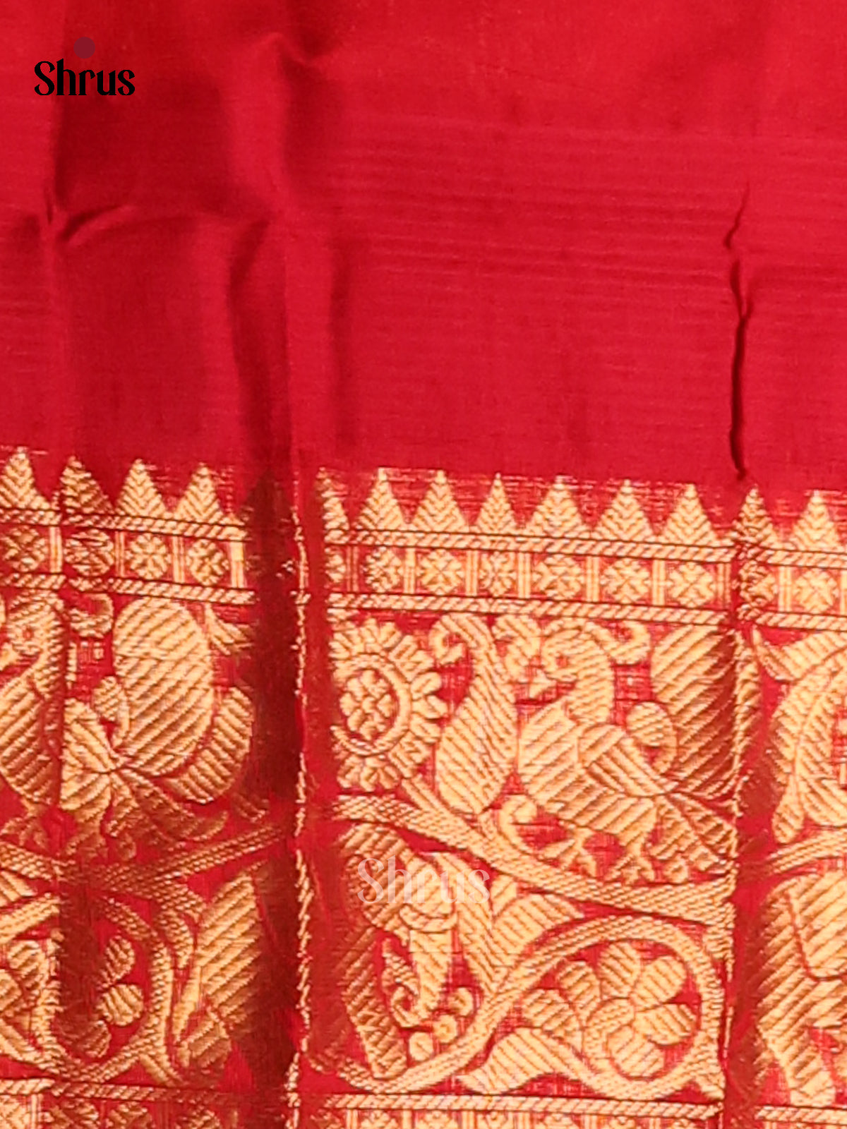 Bright Mustard Silk Cotton Saree with zari checks, buttas & rich kanchi border -1