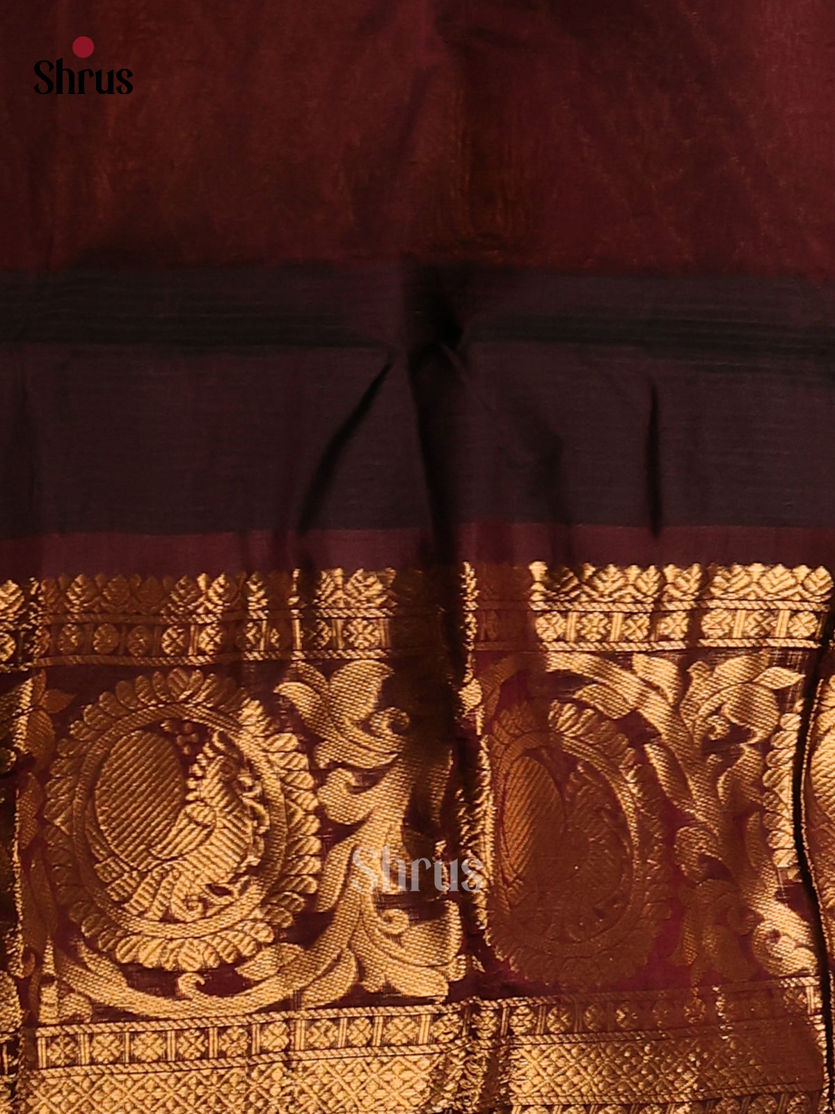 Majestic Yellow & brown Silk Cotton Saree with Zari Woven peacock & vines - Shop on Shrus.com