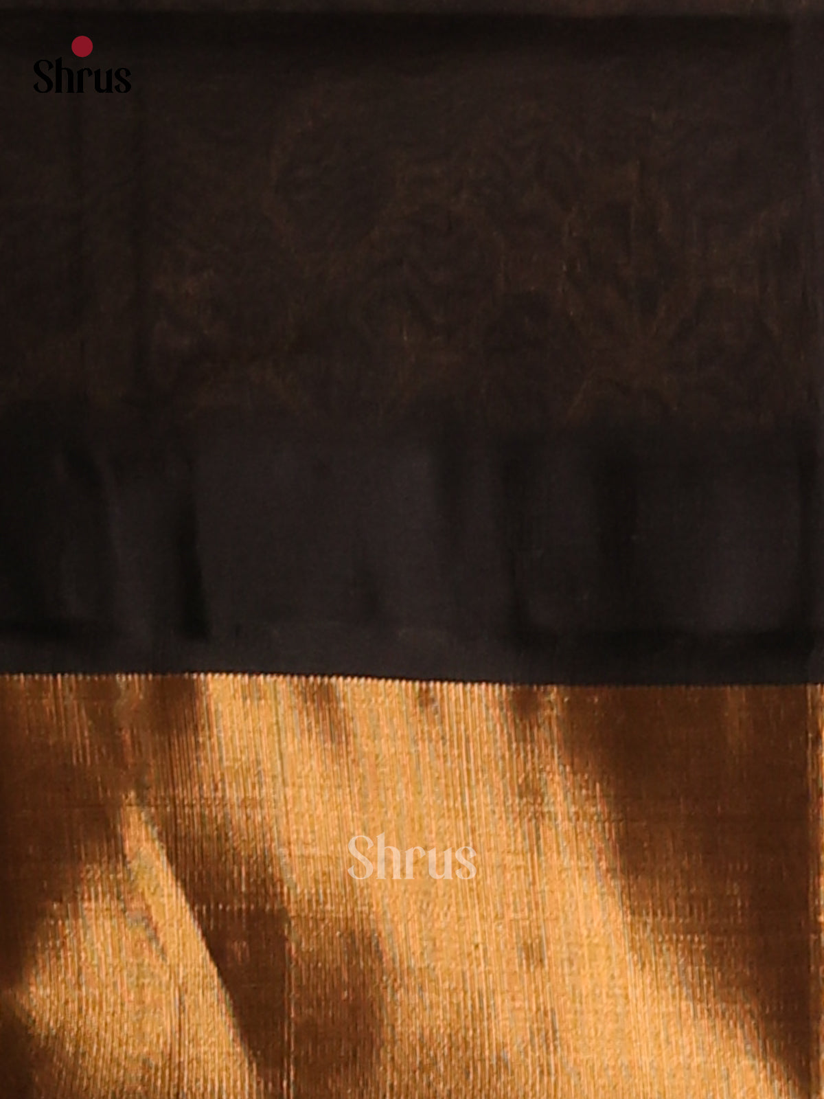 Pretty Cream Silk Cotton Saree with black kaddi zari border - Shop on Shrus.com