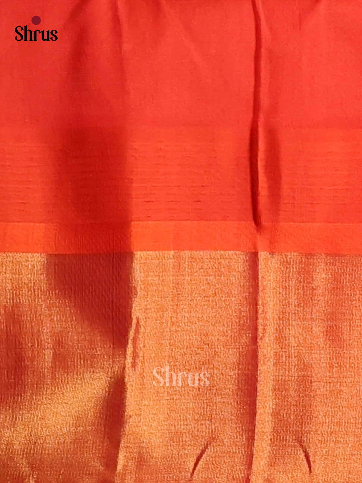 Beautiful Cream Silk Cotton Saree with ganga jamuna zari border & Orange Pallu - Shop on Shrus.com