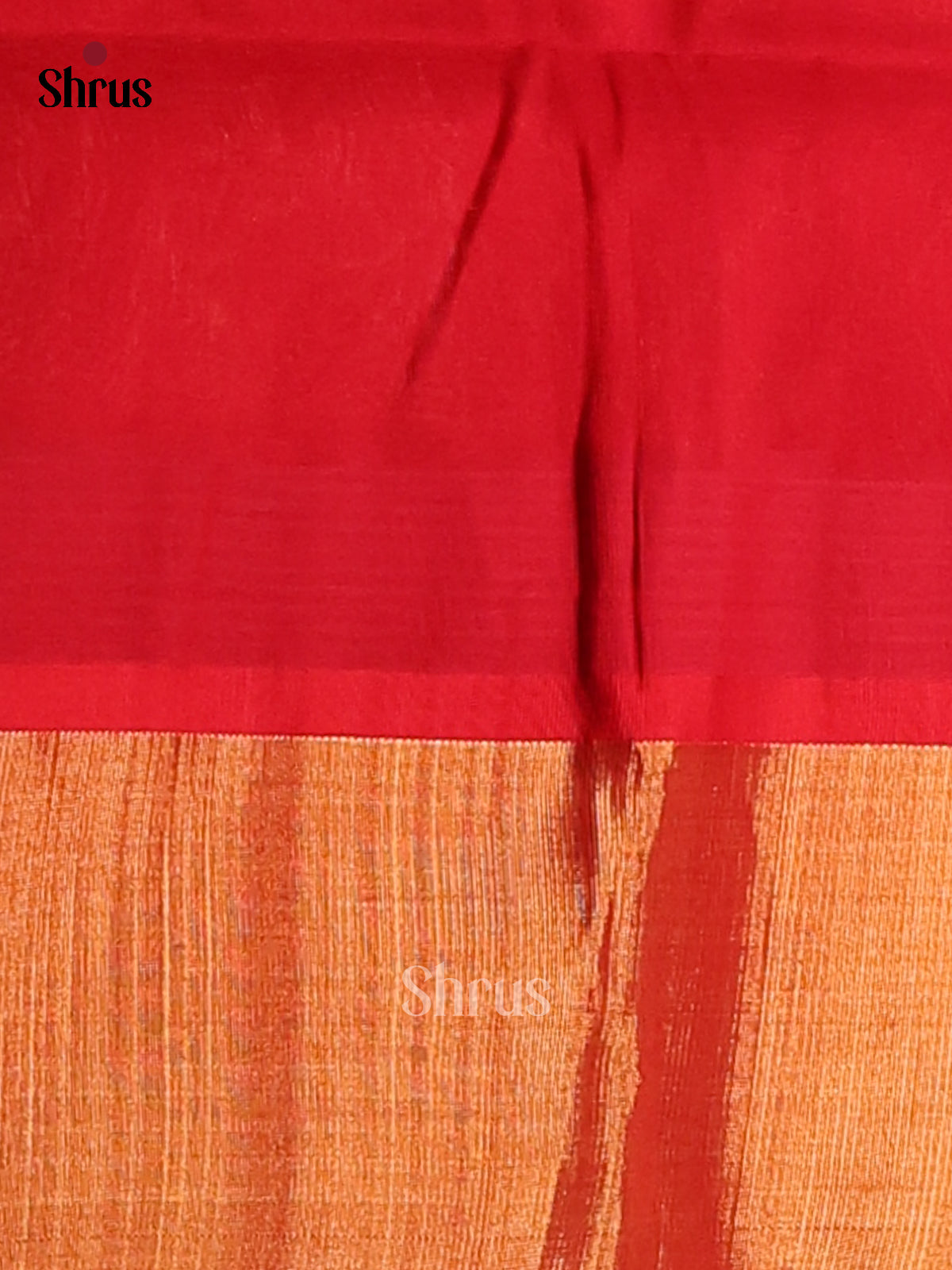Charming Cream Silk Cotton Saree with Red zari kaddi border - Shop on Shrus.com