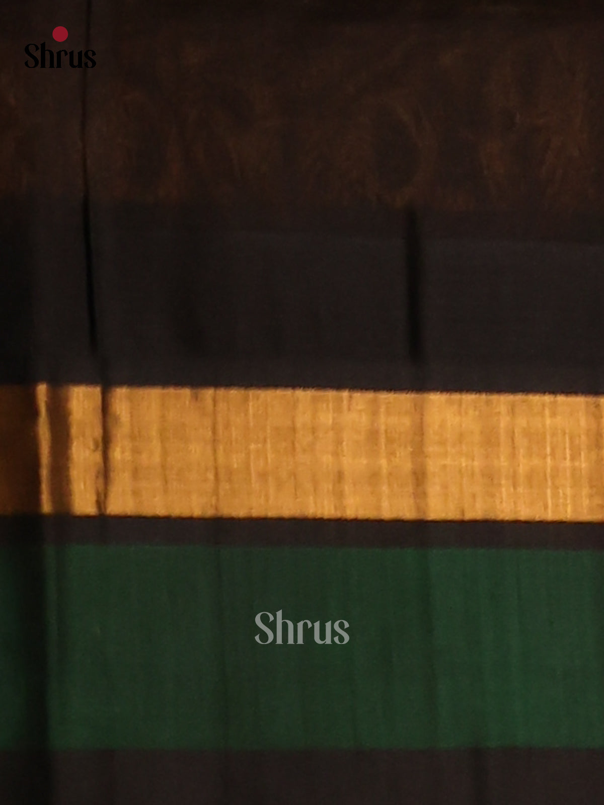 Glimmering Yellow Silk Cotton Saree with black floral brocade pallu - Shop on Shrus.com