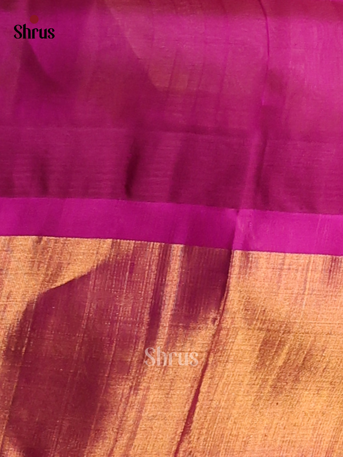 Majestic Beige Silk Cotton Saree with Majenta kaddi zari border - Shop on Shrus.com