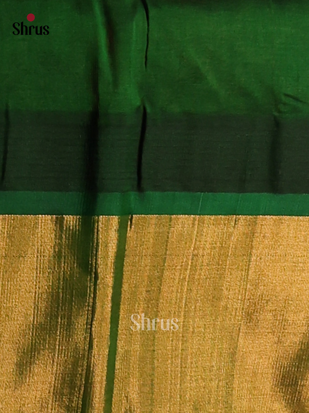 Stunning Sandal Silk Cotton Saree with butta brocade Green pallu - Shop on Shrus.com