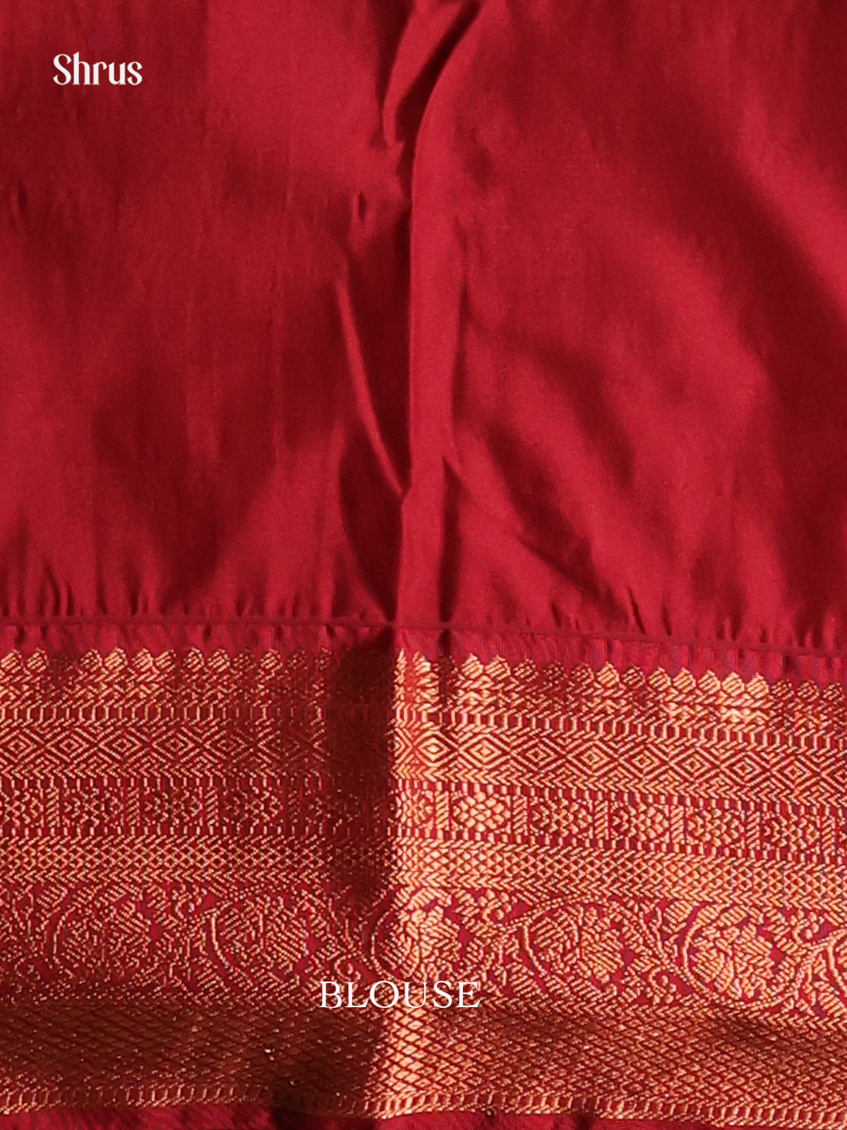 Grey & Red - Semi Kanchipuram Saree - Shop on Shrus.com