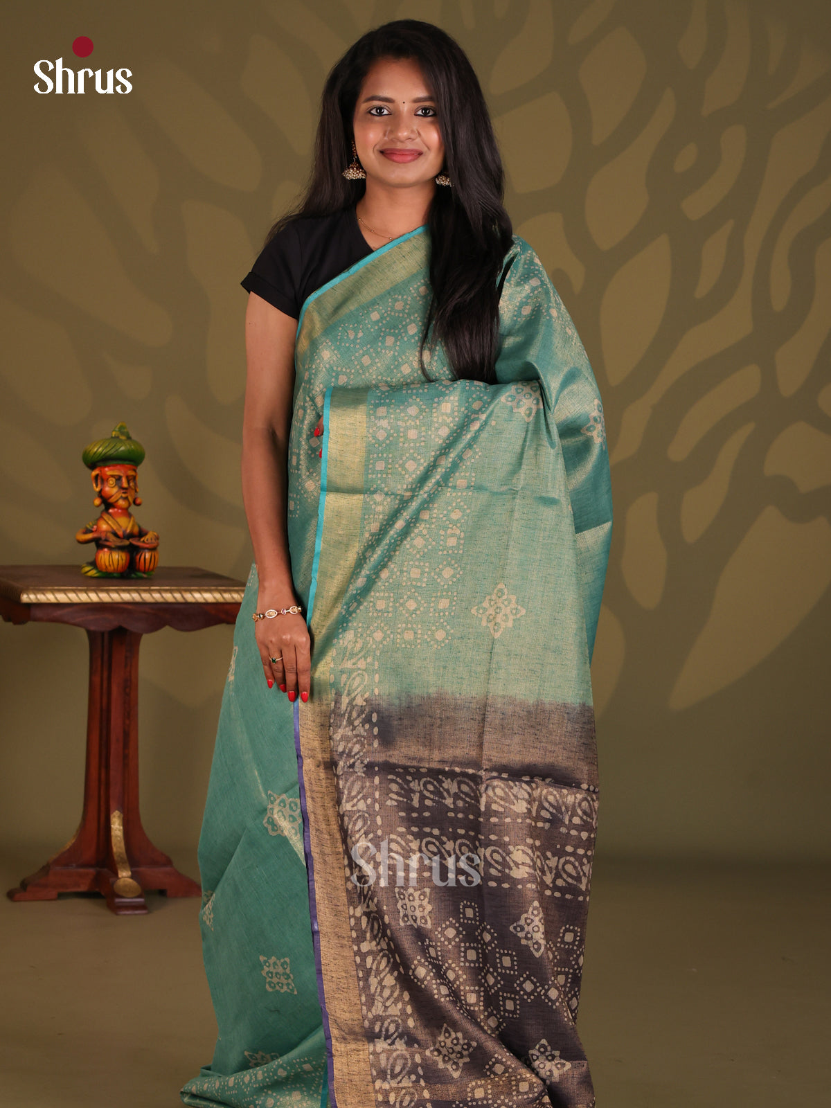 Sky Blue & Purple - Bhatik Saree - Shop on Shrus.com