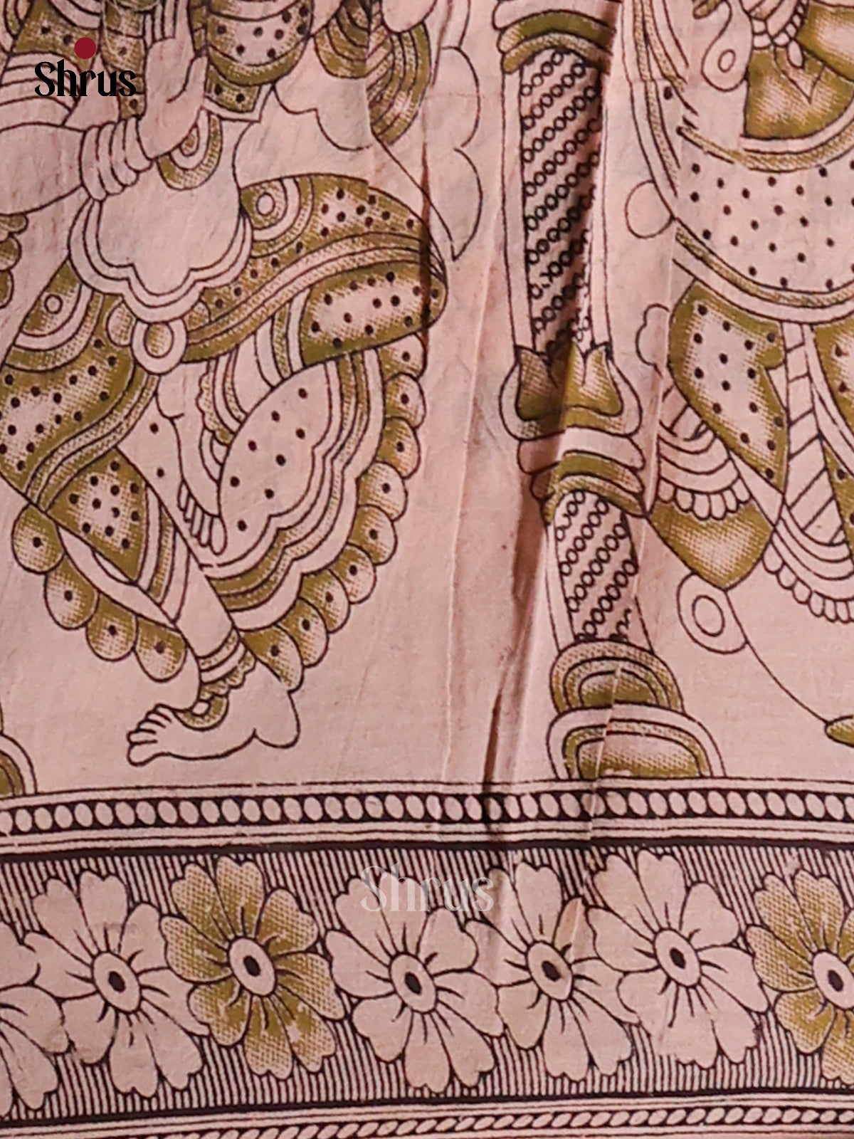 Red & Yellow - kalamkari-cotton Saree - Shop on Shrus.com