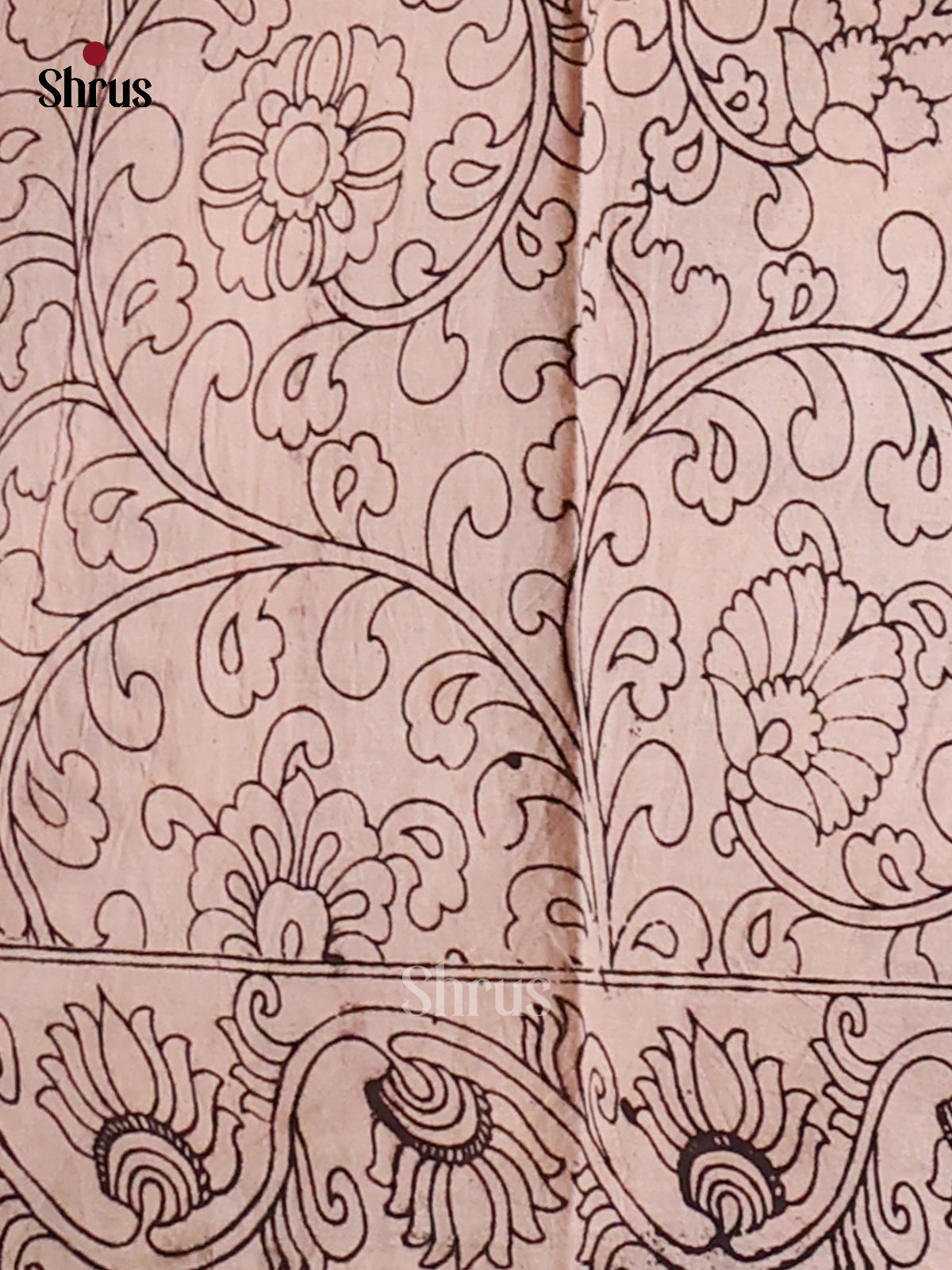 Cream & Brown - kalamkari-cotton Saree - Shop on Shrus.com