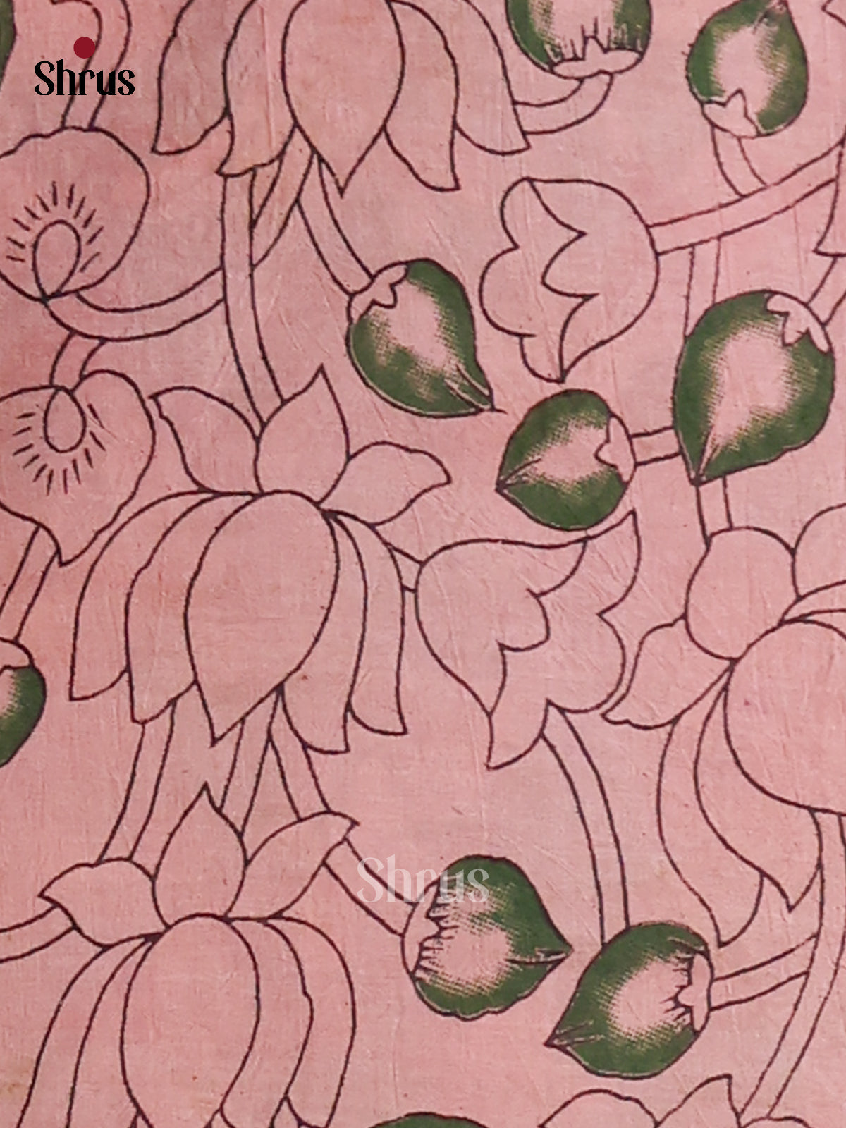 Red & Orange- kalamkari-cotton Saree - Shop on Shrus.com