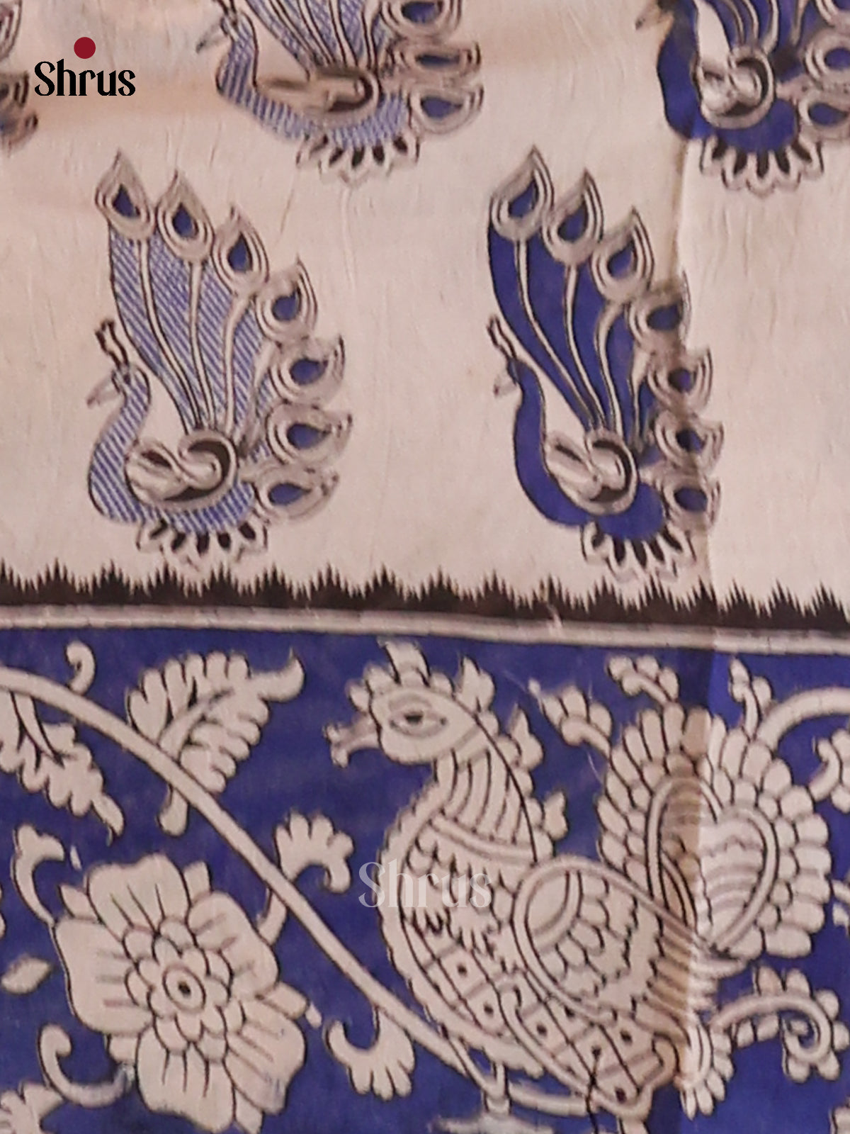 Green & Blue - kalamkari-cotton Saree - Shop on Shrus.com