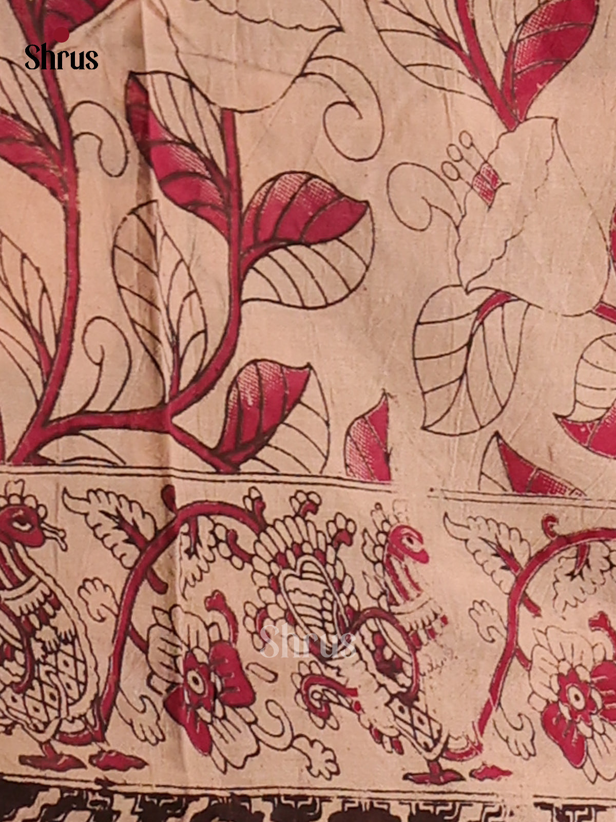 Green & Blue- Kalamkari cotton saree - Shop on Shrus.com