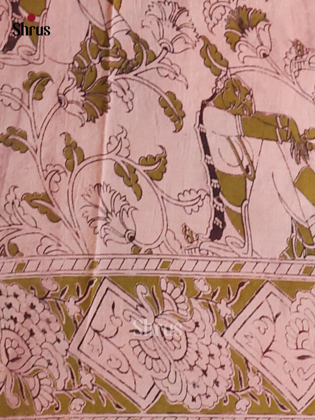 Maroon & Yellow - kalamkari-cotton Saree - Shop on Shrus.com