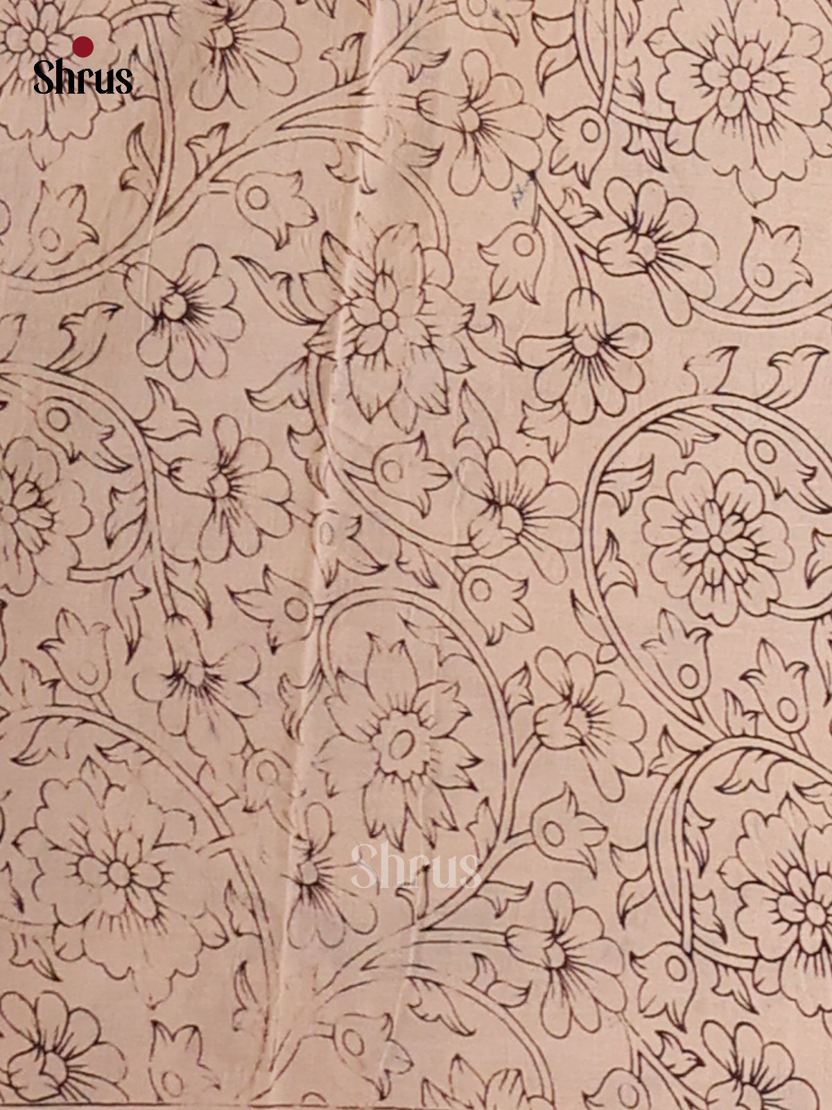 Blue & Cream - kalamkari-cotton Saree - Shop on Shrus.com